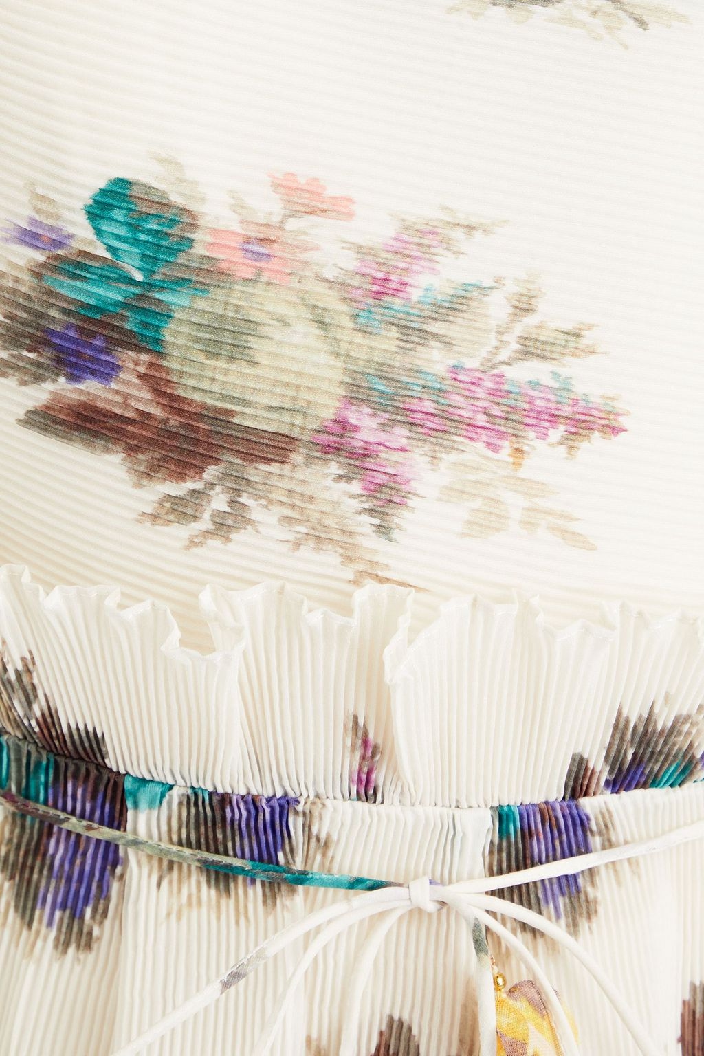 ZIMMERMANN Floral-print plissé-organza midi dress