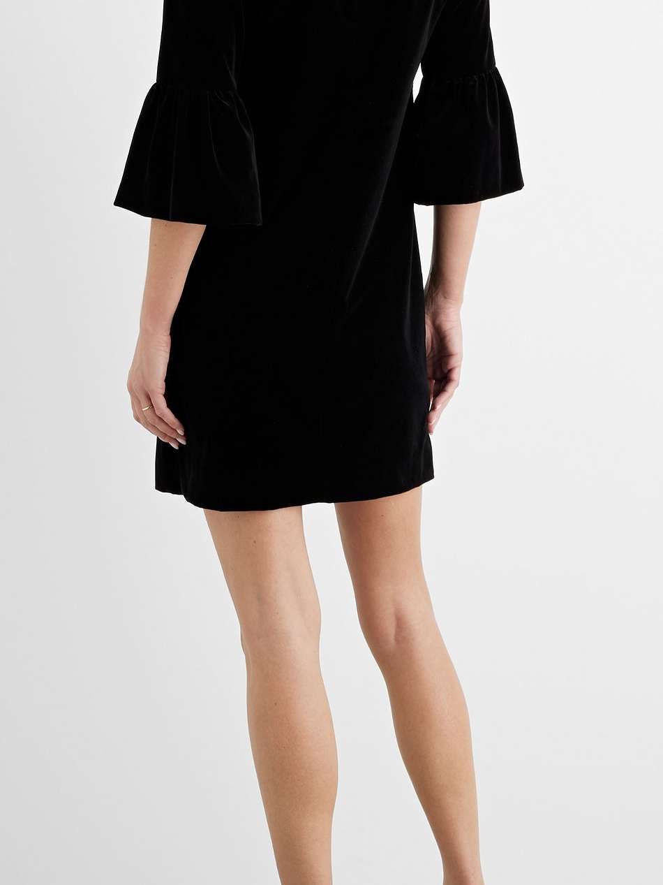 delilah cotton-blend velvet mini dress