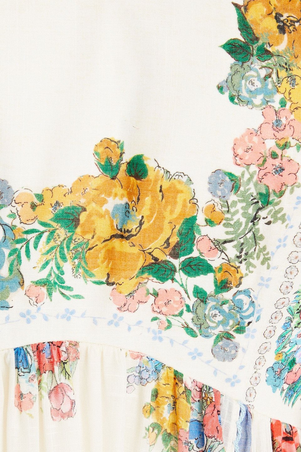 Zimmermann Tiered Floral-print Cotton Midi Dress In Ivory