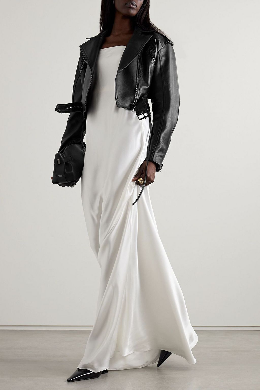 SALON 1884 Jane cropped leather biker jacket