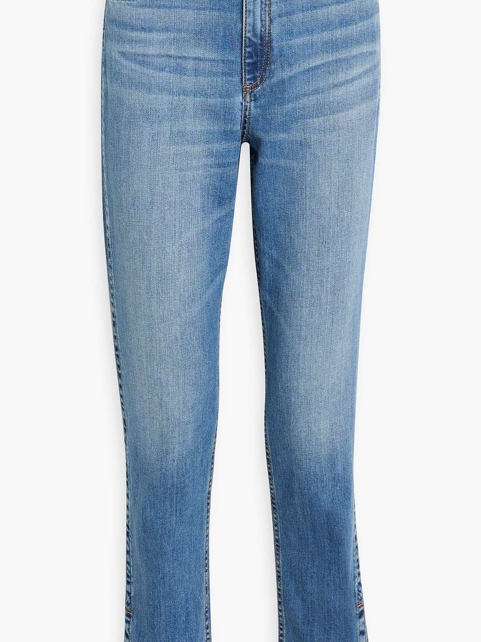 nina faded high-rise straight-leg jeans