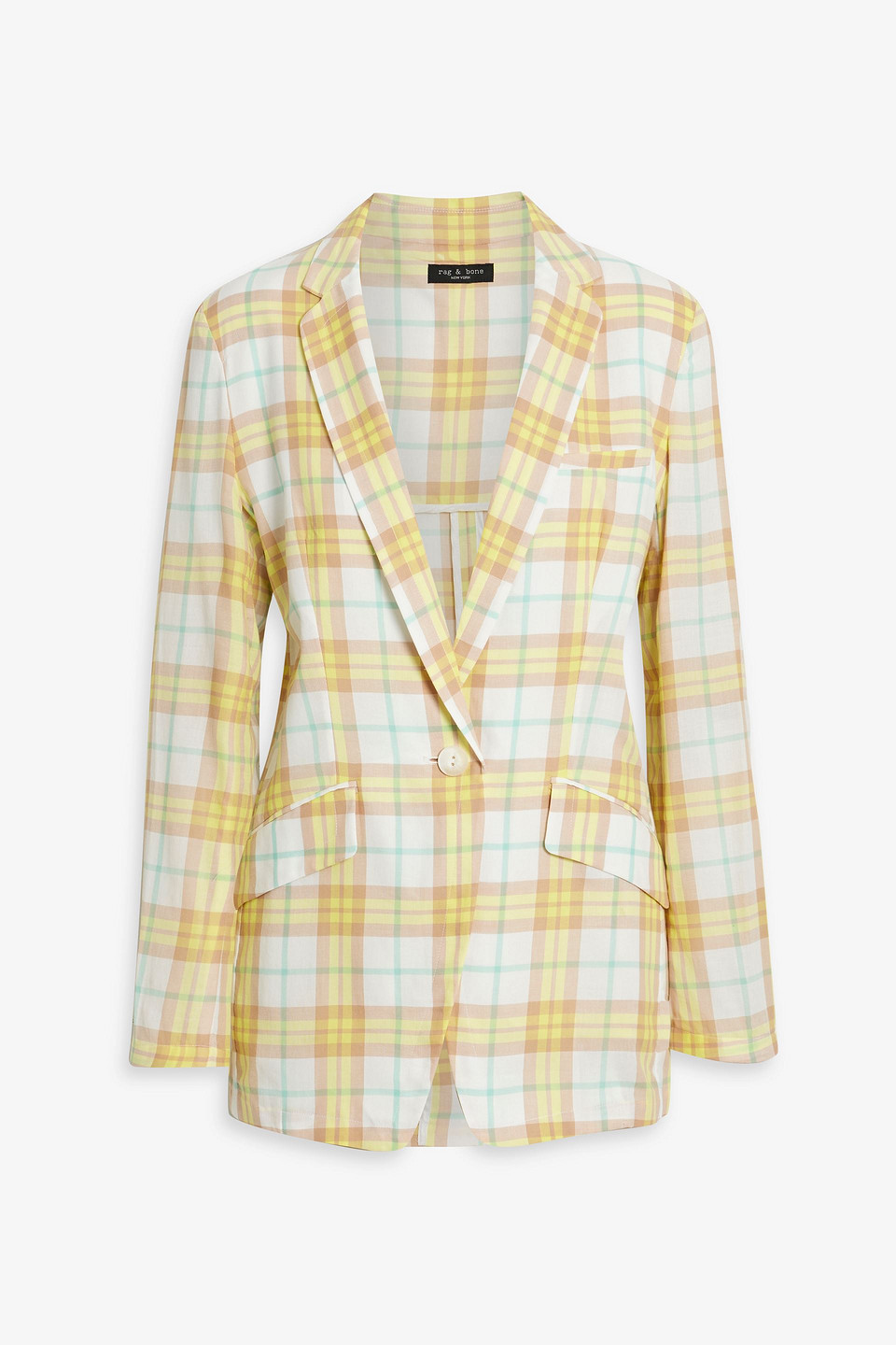 Rag & Bone Margot Plaid Blazer In Pastel Yellow