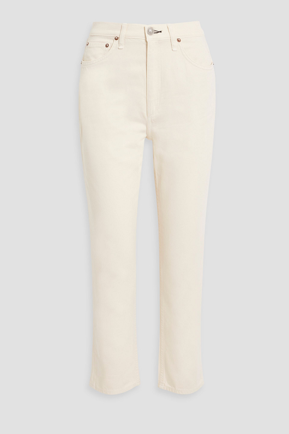 rag & bone - mid-rise straight-leg jeans - white - 24