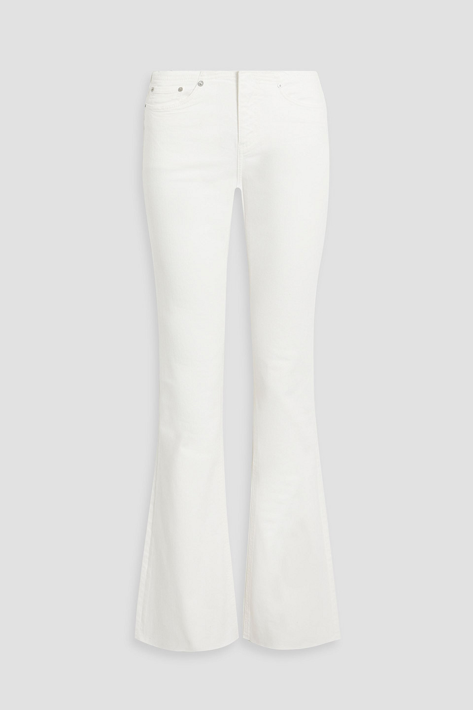 Rag & Bone Kinsley Low-rise Flared Jeans In White