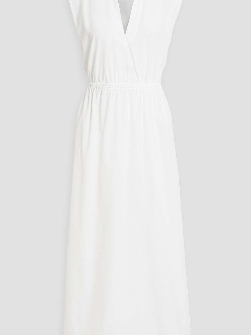 soraya cutout cotton-poplin midi shirt dress