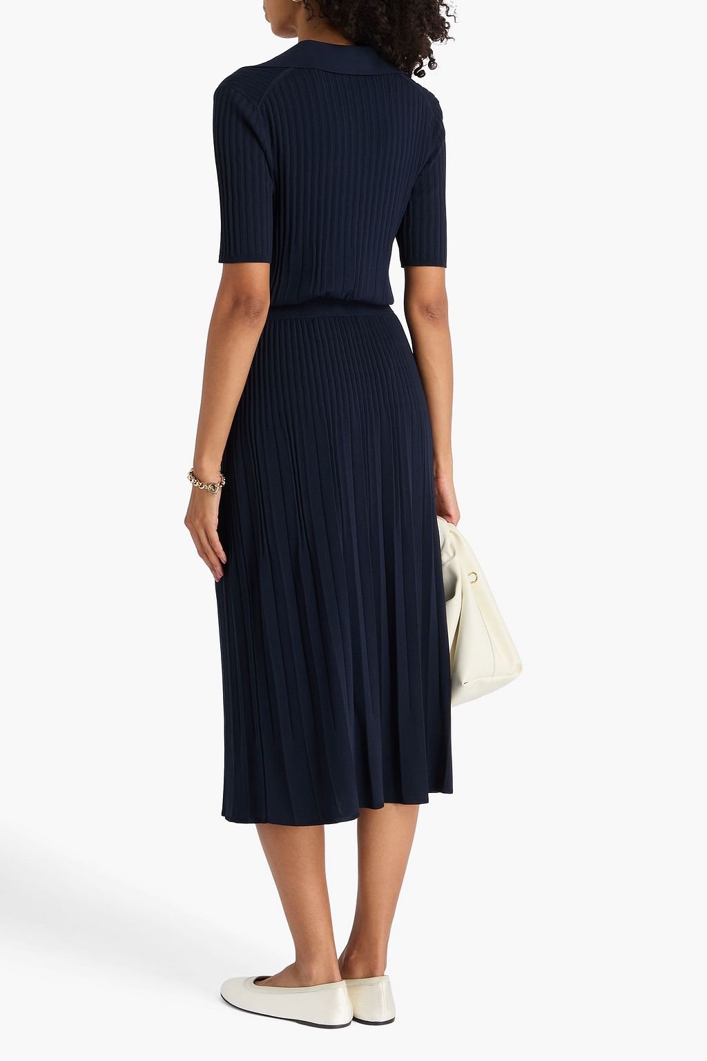JOSEPH Ribbed-knit midi skirt