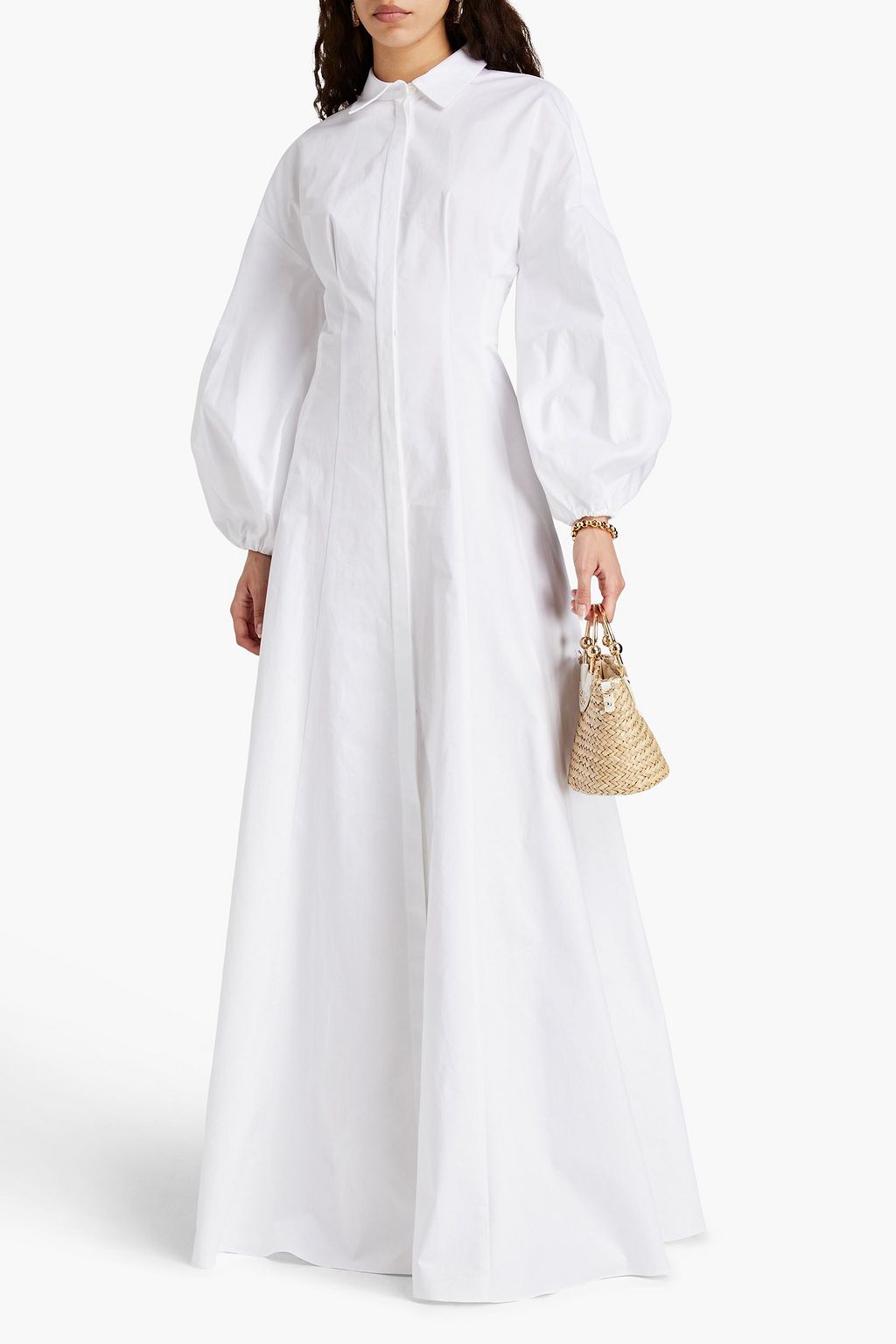 CAROLINA HERRERA Hemdkleid aus Baumwolle in Maxilänge