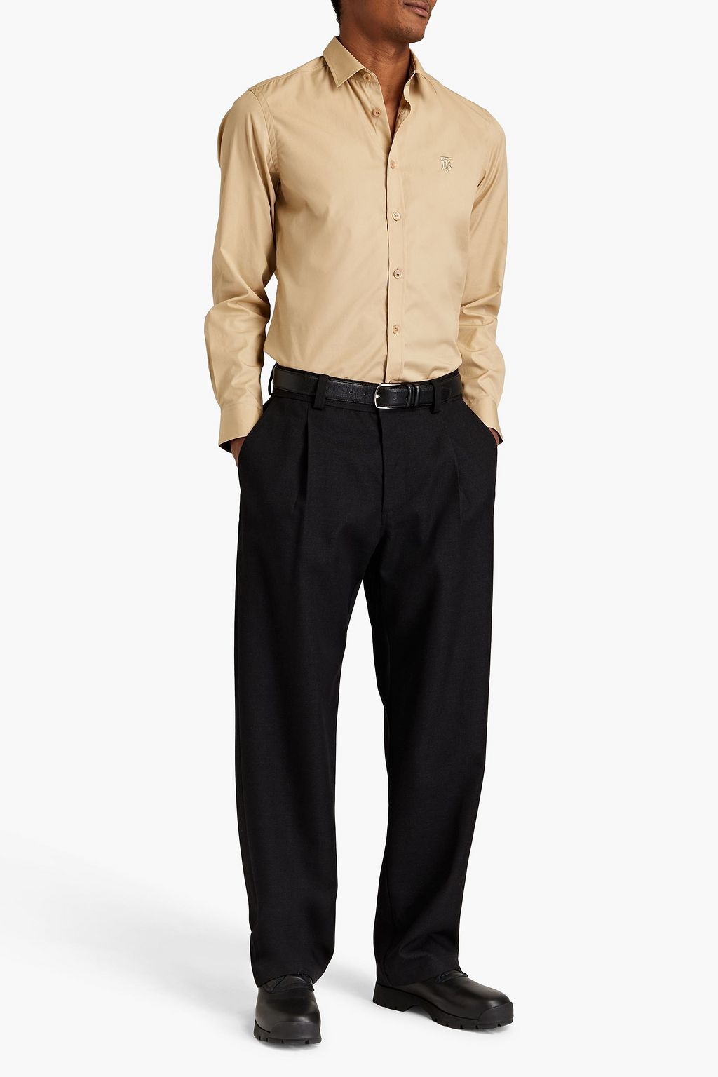 BURBERRY Hemd mit schmaler Passform aus Stretch-Baumwollpopeline
