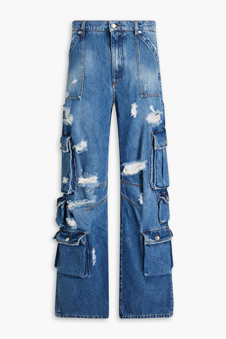 Dolce & Gabbana Distressed High-rise Straight Jeans In S9001 Variante Abbin