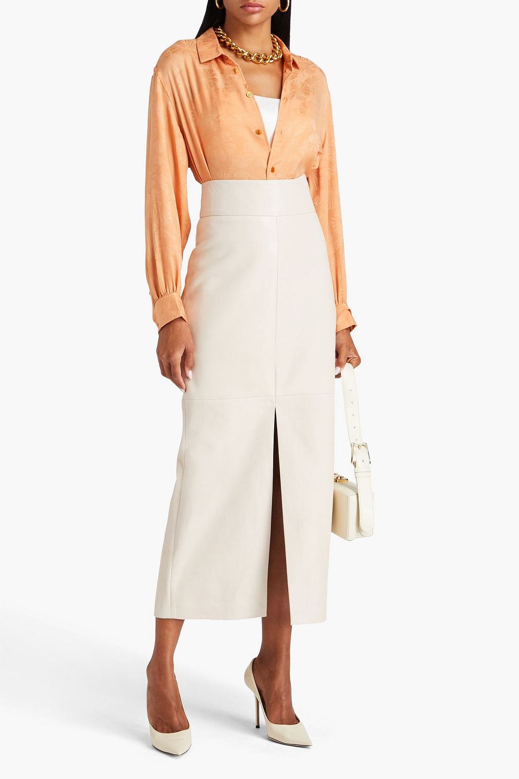 SAINT LAURENT Hemd aus Seidenjacquard mit Print
