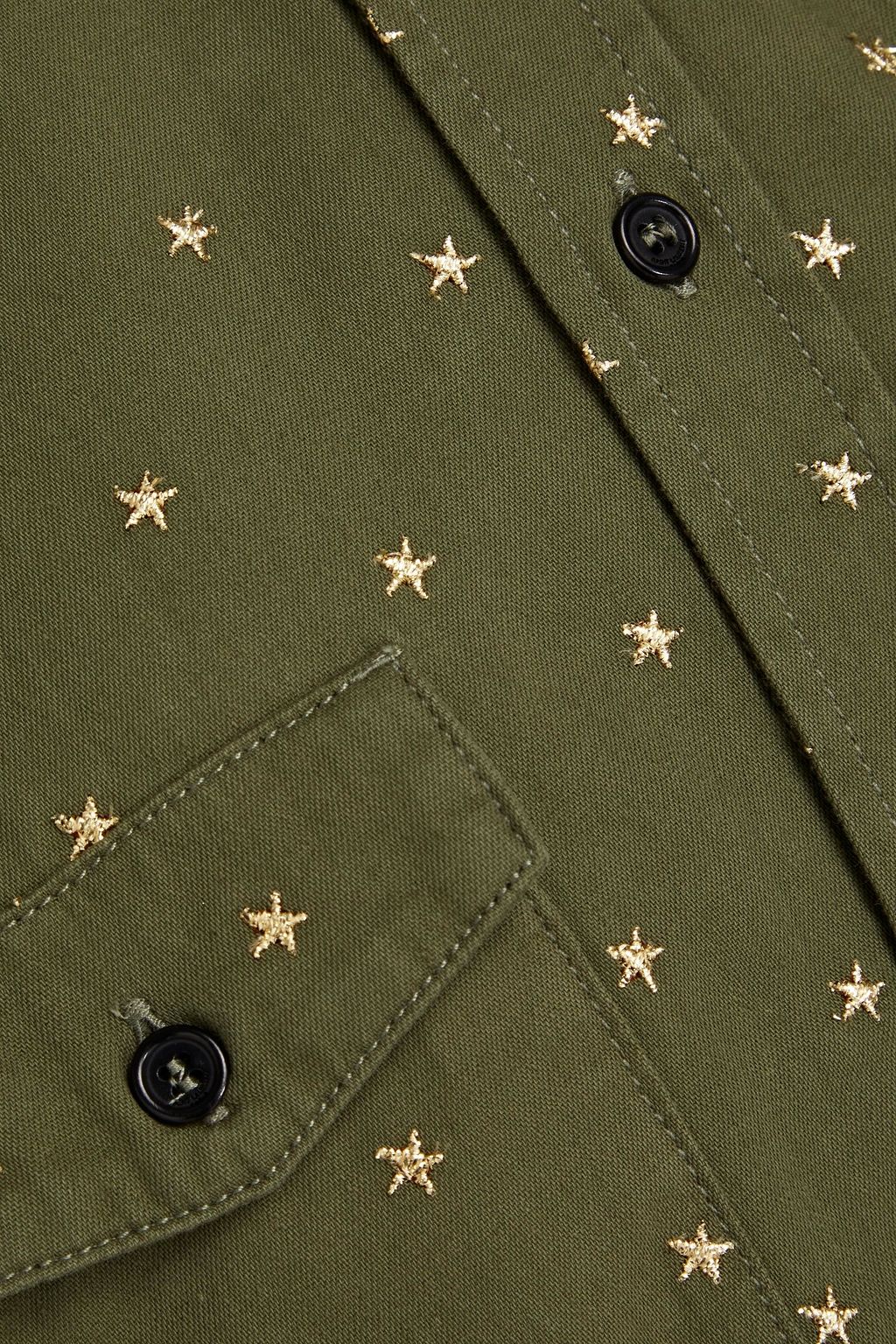SAINT LAURENT Embroidered metallic cotton shirt