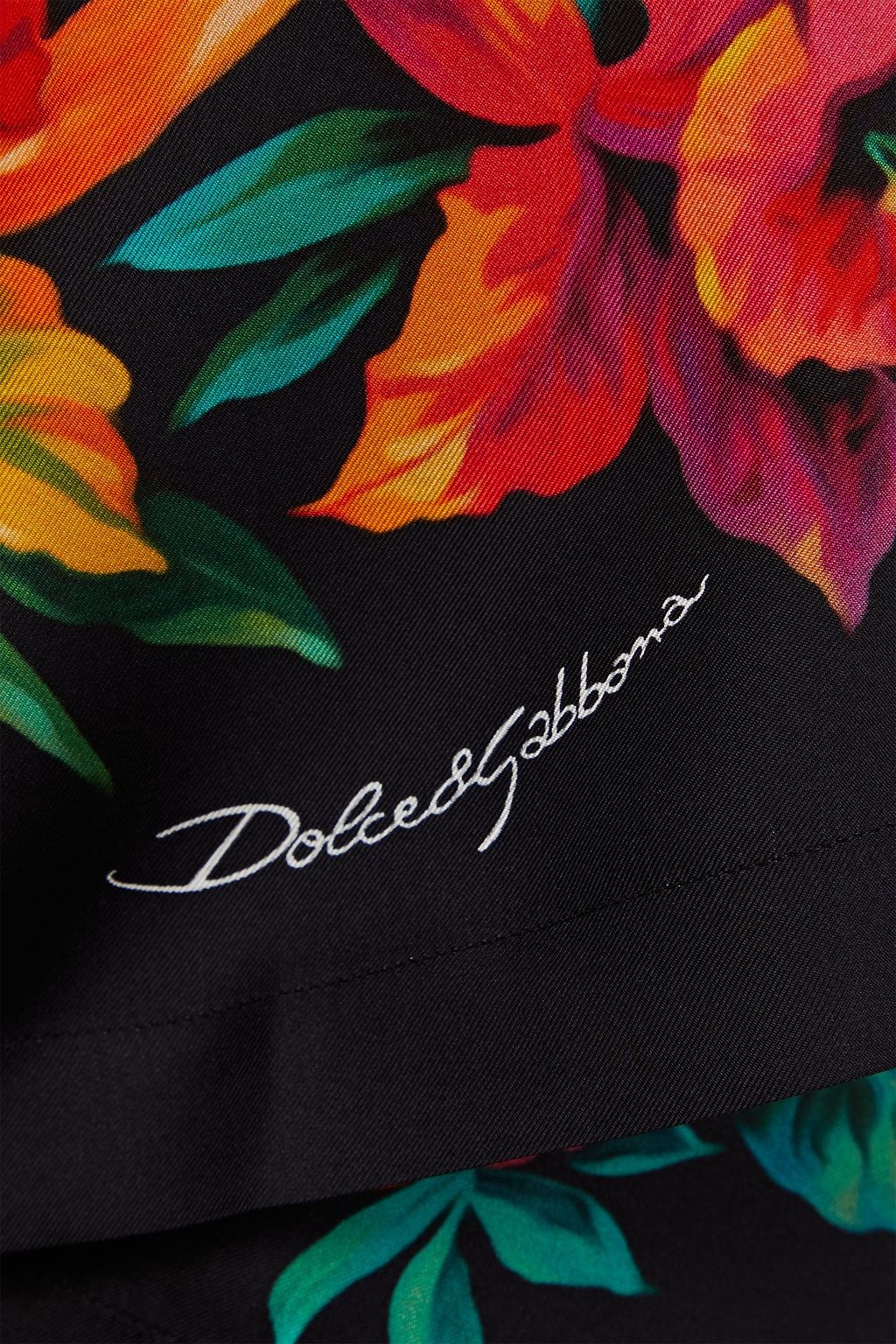 DOLCE&GABBANA قميص مصنوع من حرير تويل ومزين بطبعات