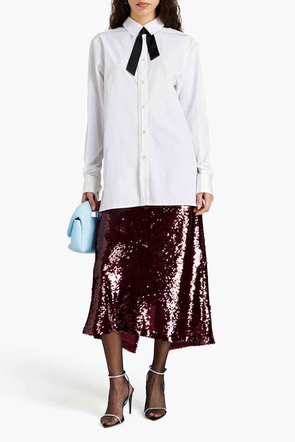 GIVENCHY Satin-trimmed cotton-poplin shirt