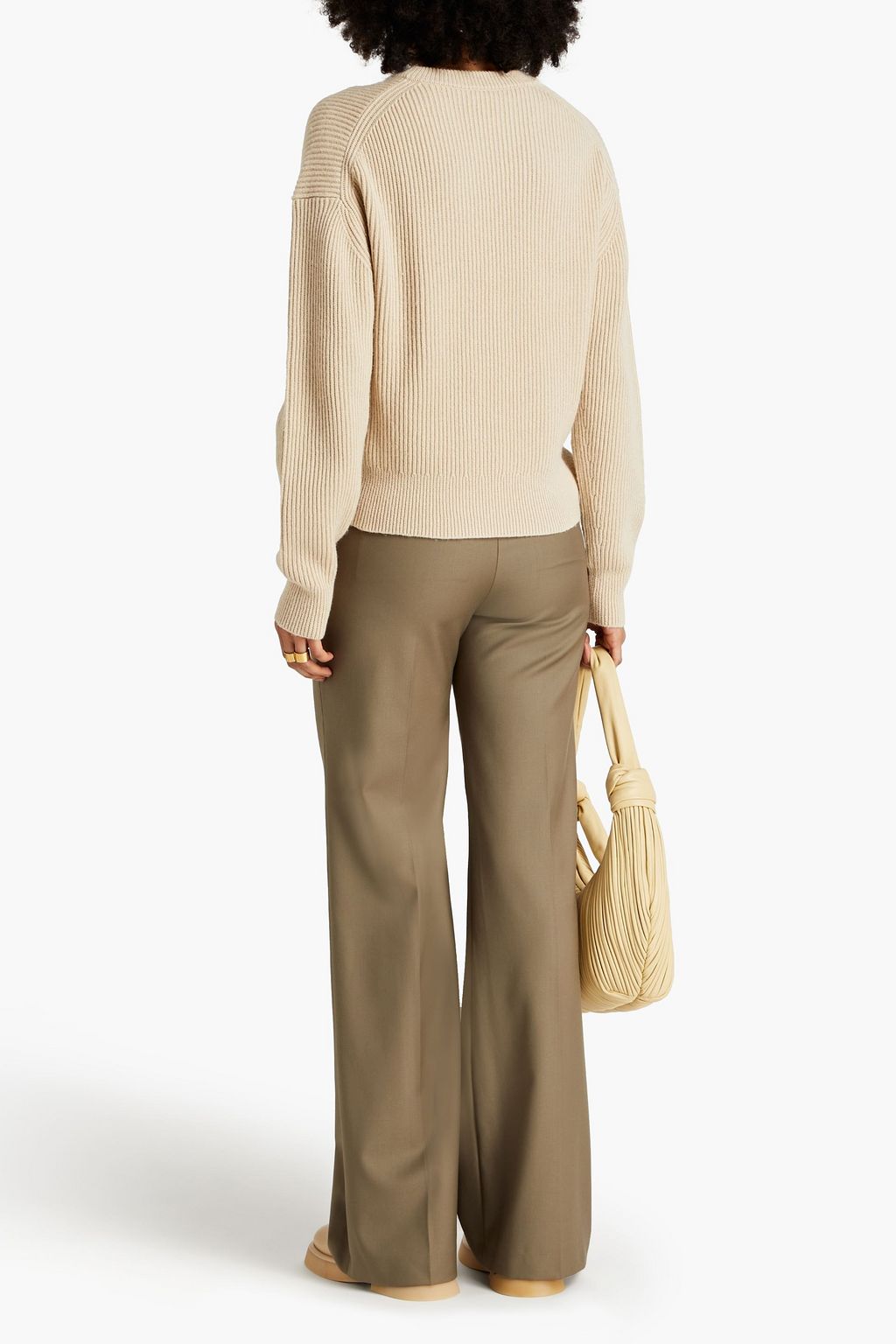 JOSEPH Ribbed cotton, wool and cashmere-blend sweater