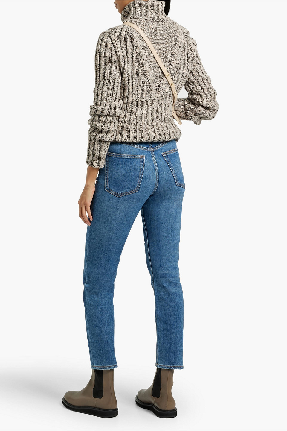 Shop Rag & Bone Wren Cropped High-rise Slim-leg Jeans In Mid Denim