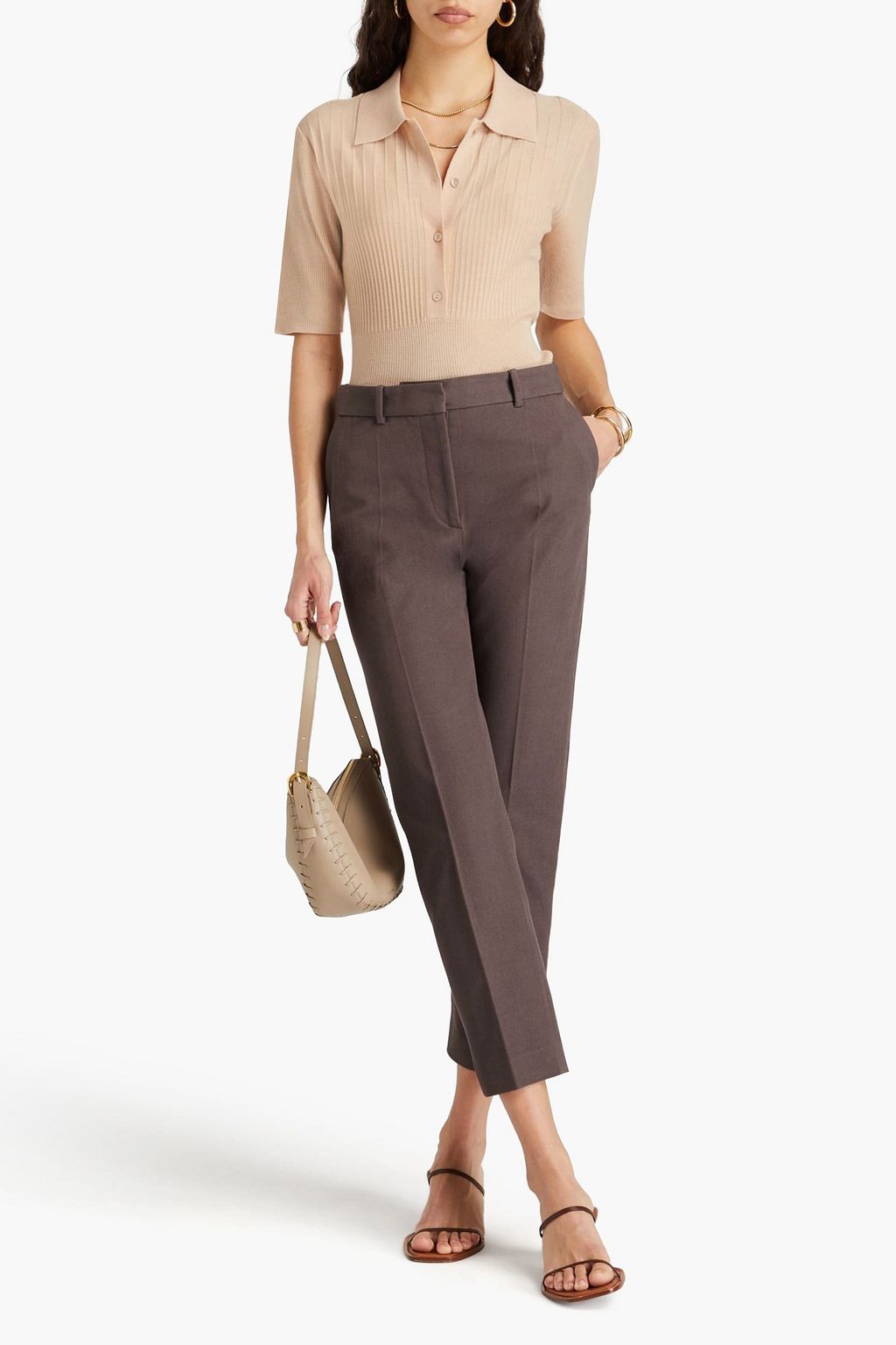 JOSEPH Coleman cropped stretch-gabardine straight-leg pants | THE OUTNET