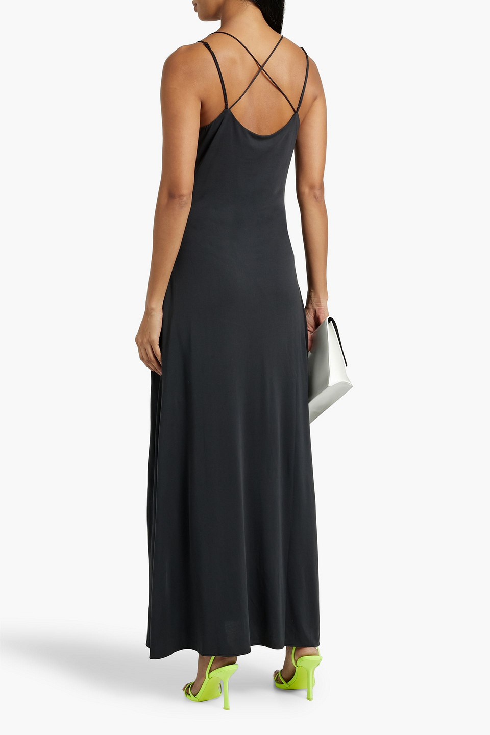 Shop Rag & Bone Christy Cutout Modal-blend Jersey Maxi Dress In Black