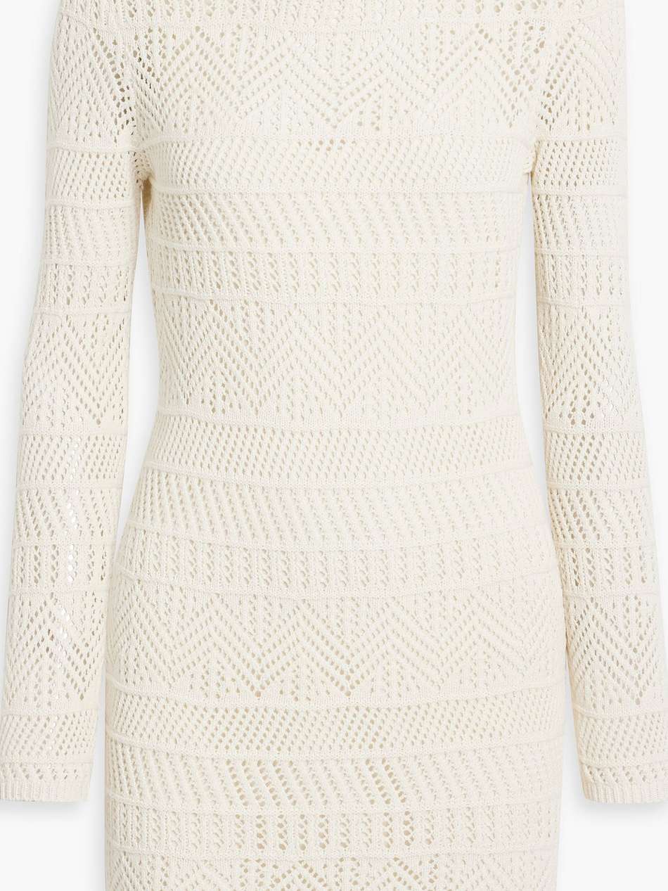 renne crocheted cotton-blend  mini dress