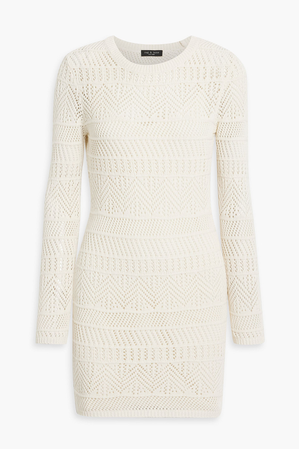 Rag & Bone Renne Cotton-blend Crochet Mini Dress In Ivory