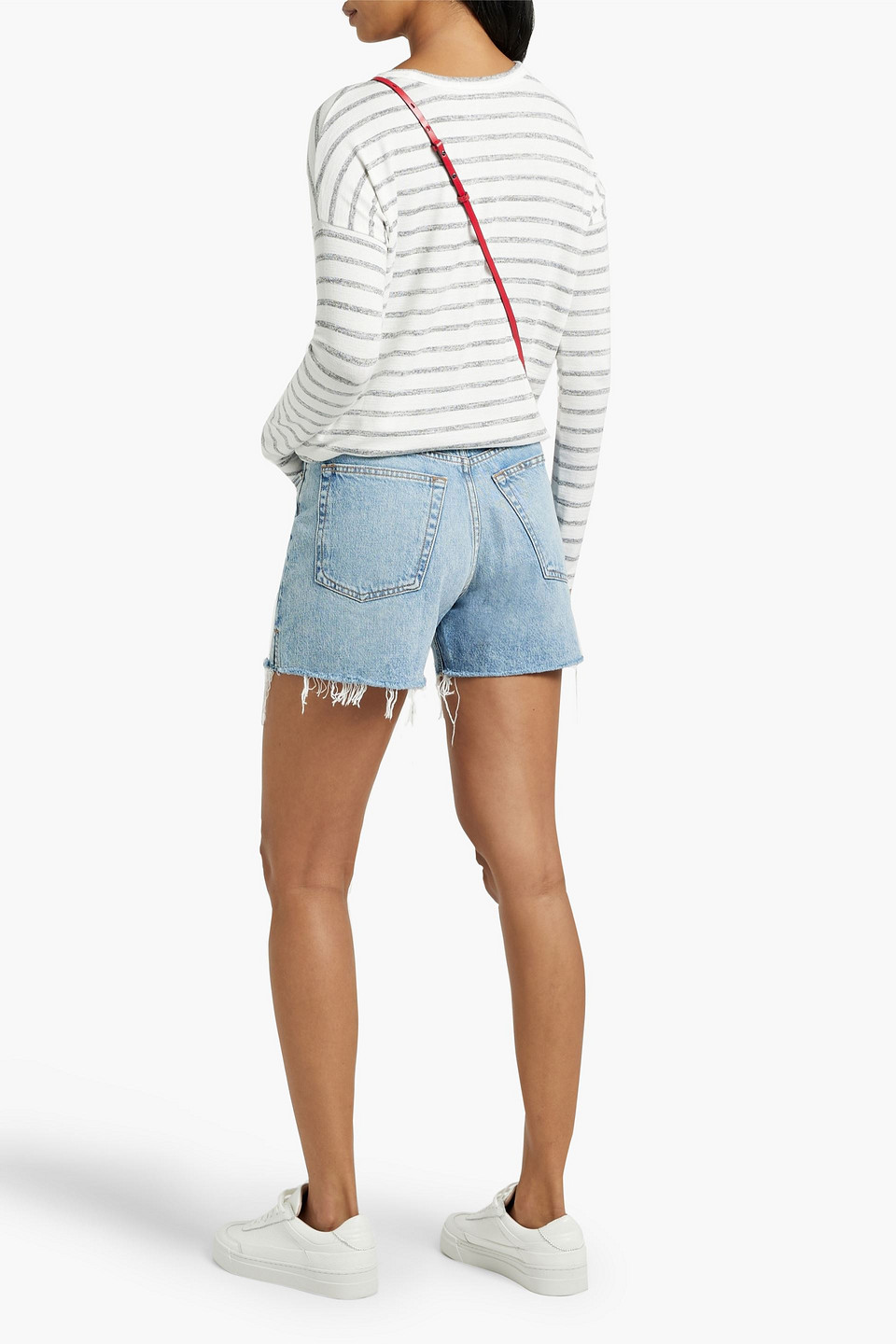 Shop Rag & Bone Striped Knitted Top In White