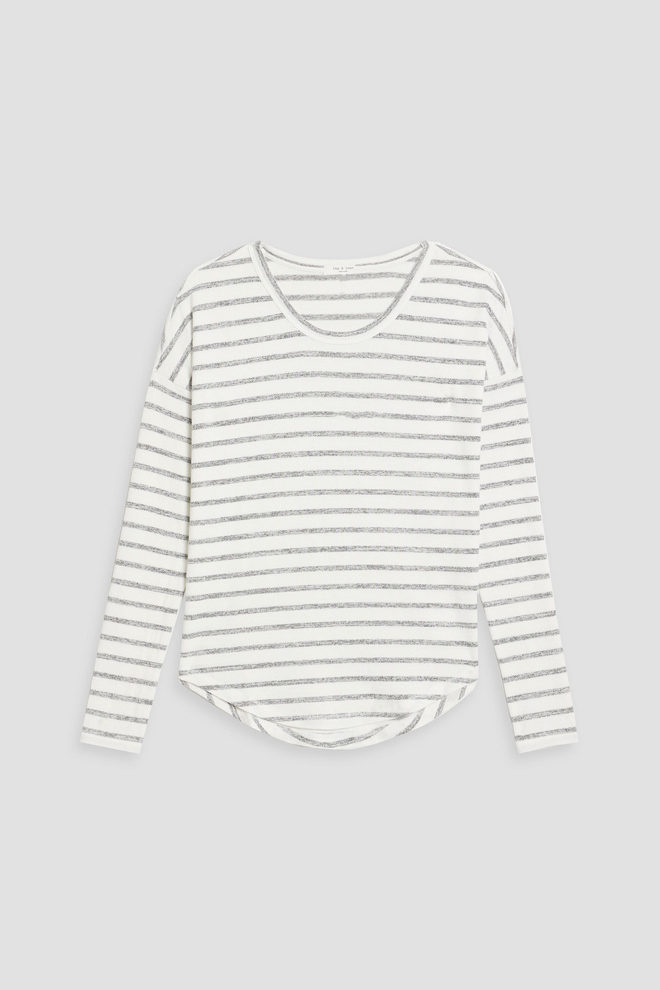 Rag & Bone Striped Knitted Top In White