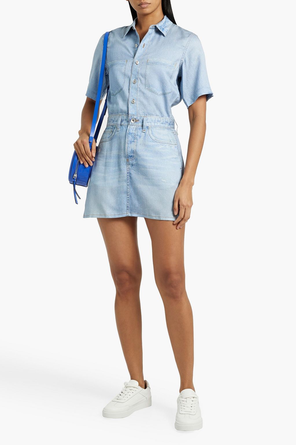 RAG & BONE Freesia denim-effect print TENCEL™ mini shirt dress