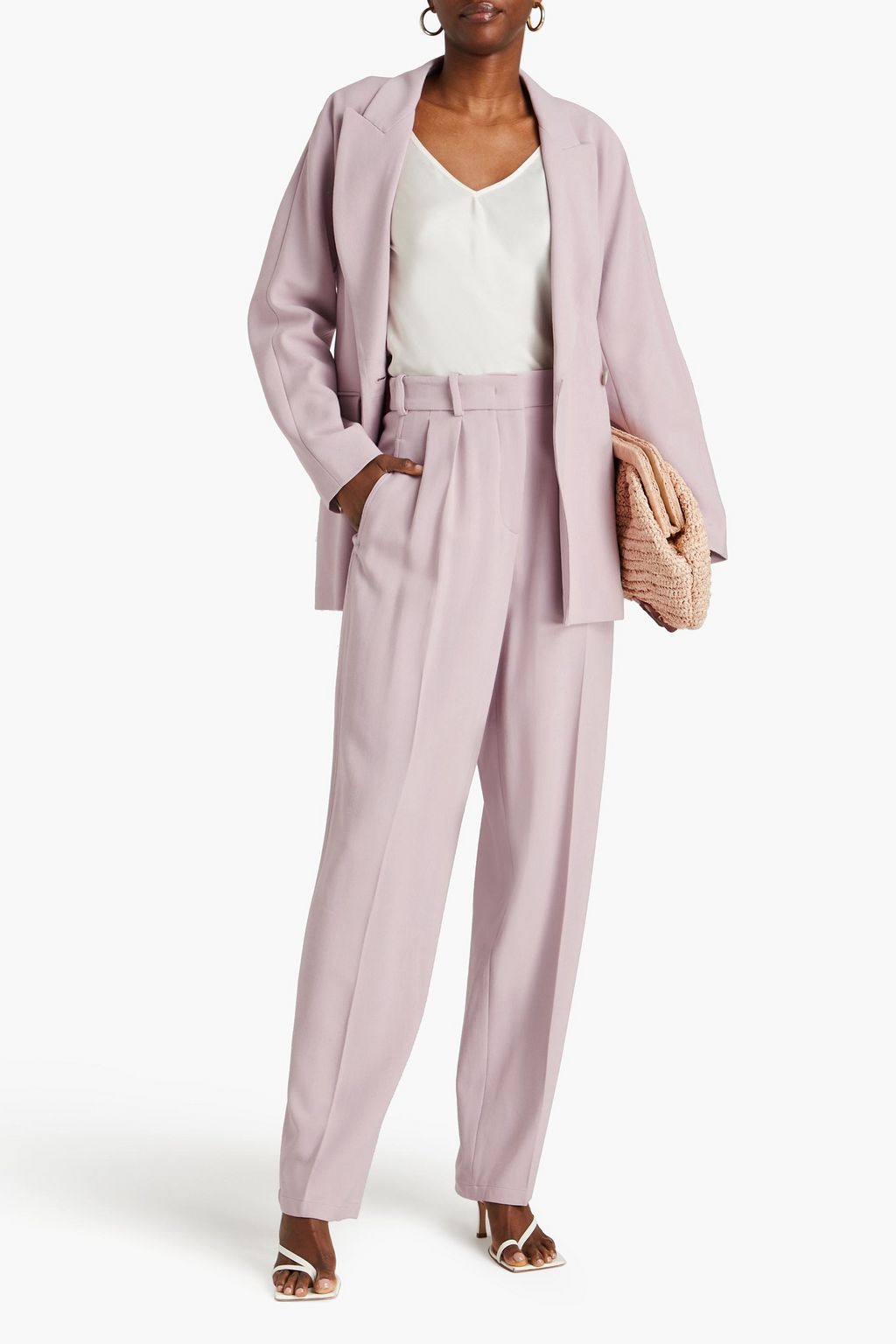 JOSEPH Buckley pleated twill tapered pants