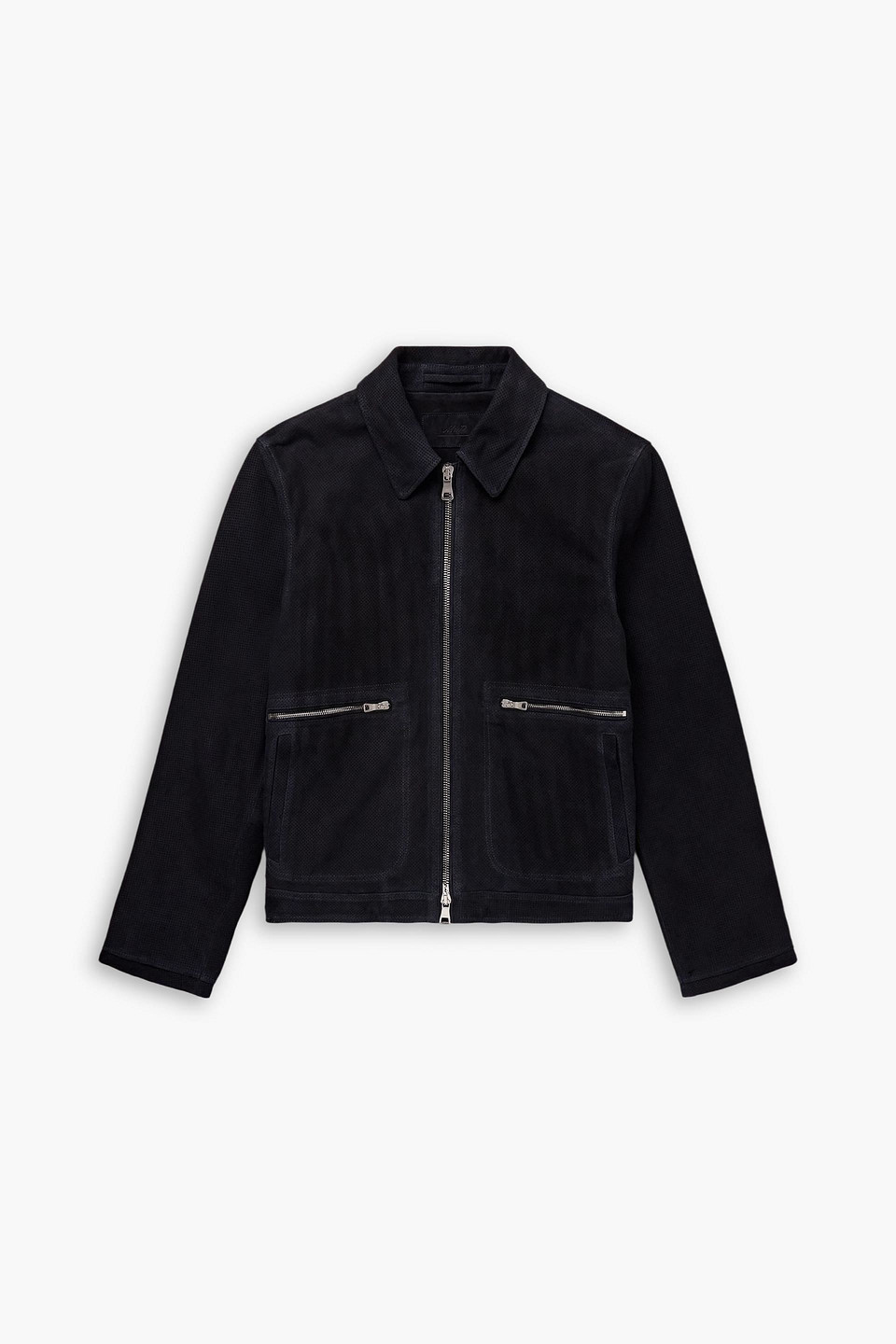 mr p. - golf perforated suede blouson jacket - blue - l