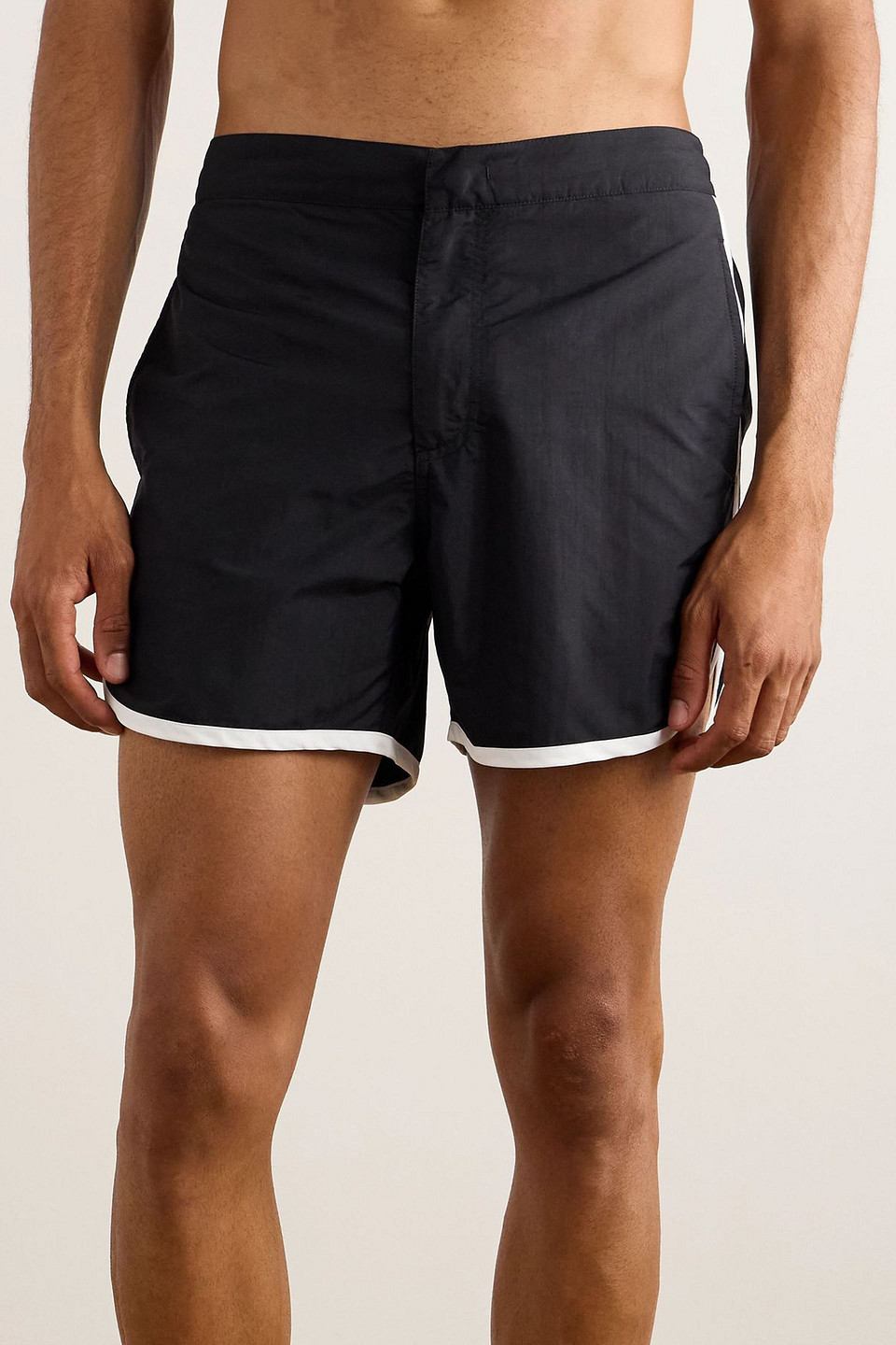  Mr P. - Gerade Geschnittene Mittellange Badeshorts - Schwarz - Xl 