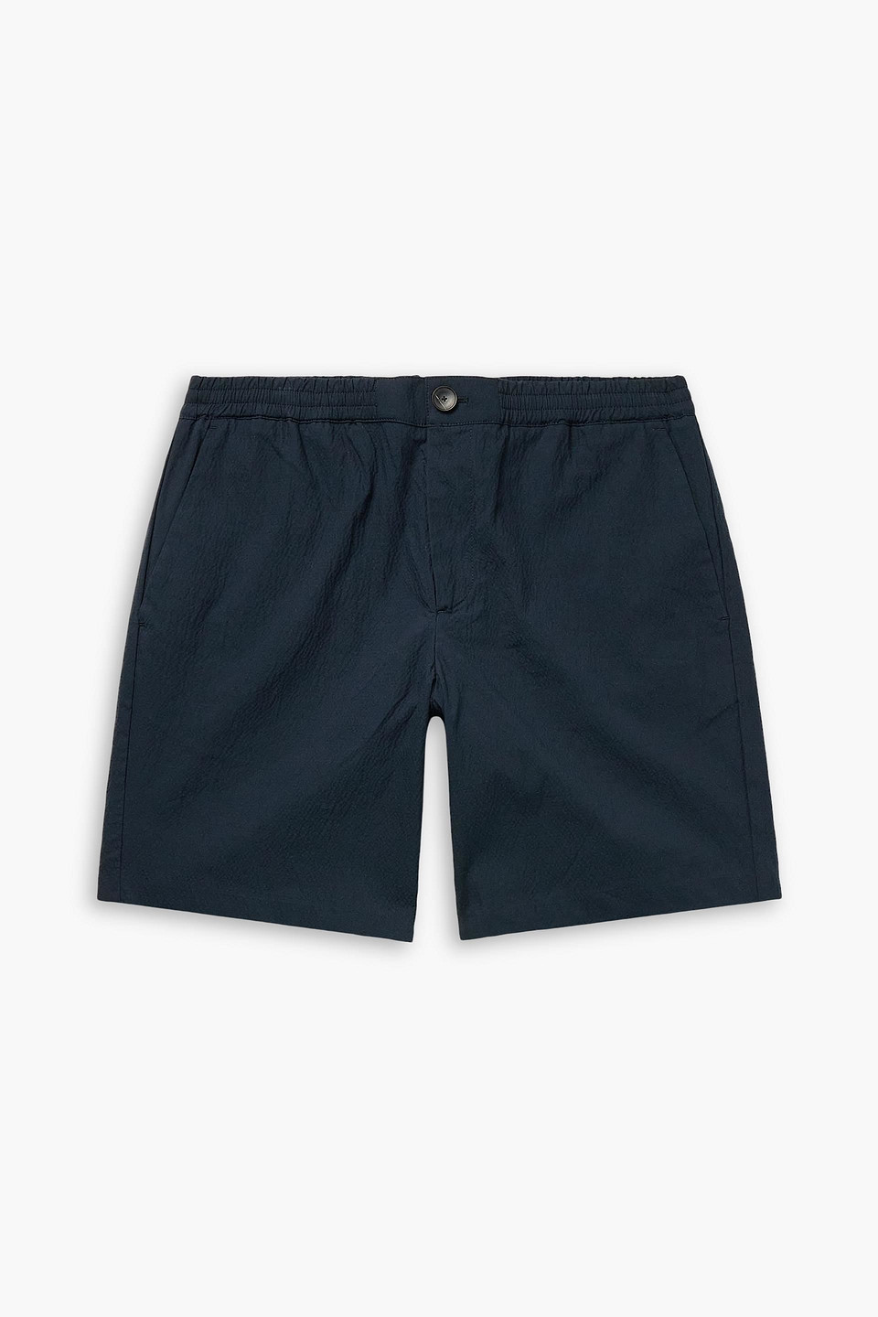 mr p. - straight-leg cotton-blend seersucker shorts - blue - 30
