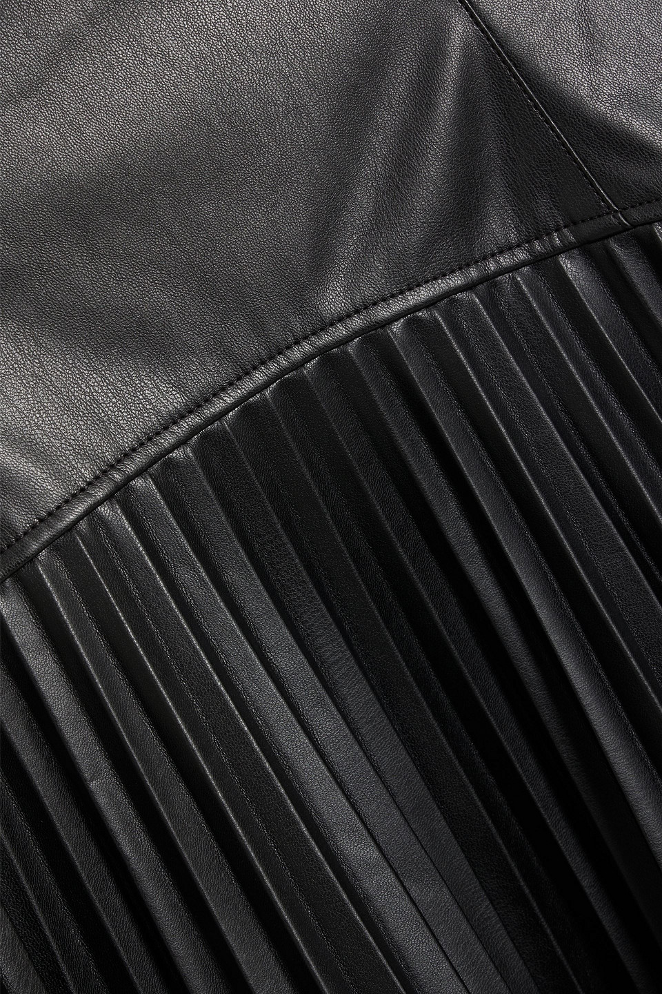 PROENZA SCHOULER PLEATED FAUX LEATHER MIDI DRESS 