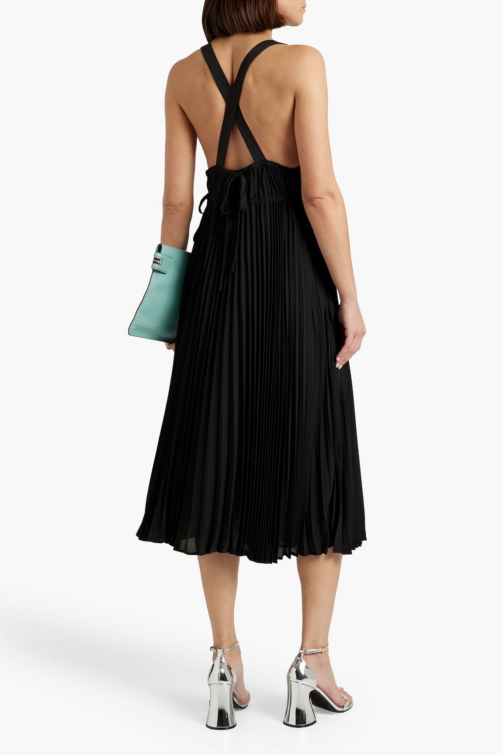 PROENZA SCHOULER PSWL Tie-detailed pleated crepe midi dress