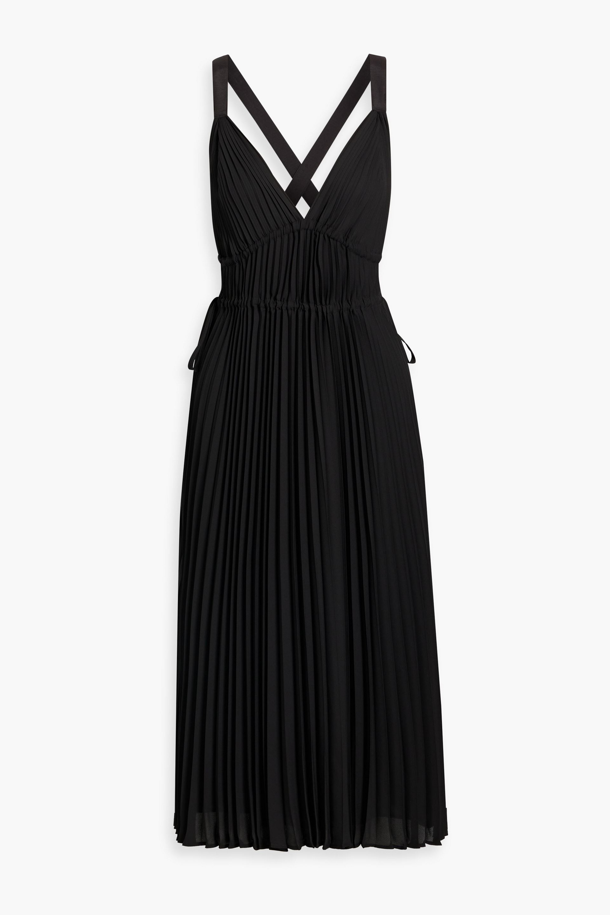 PROENZA SCHOULER PSWL Tie-detailed pleated crepe midi dress thumbnail