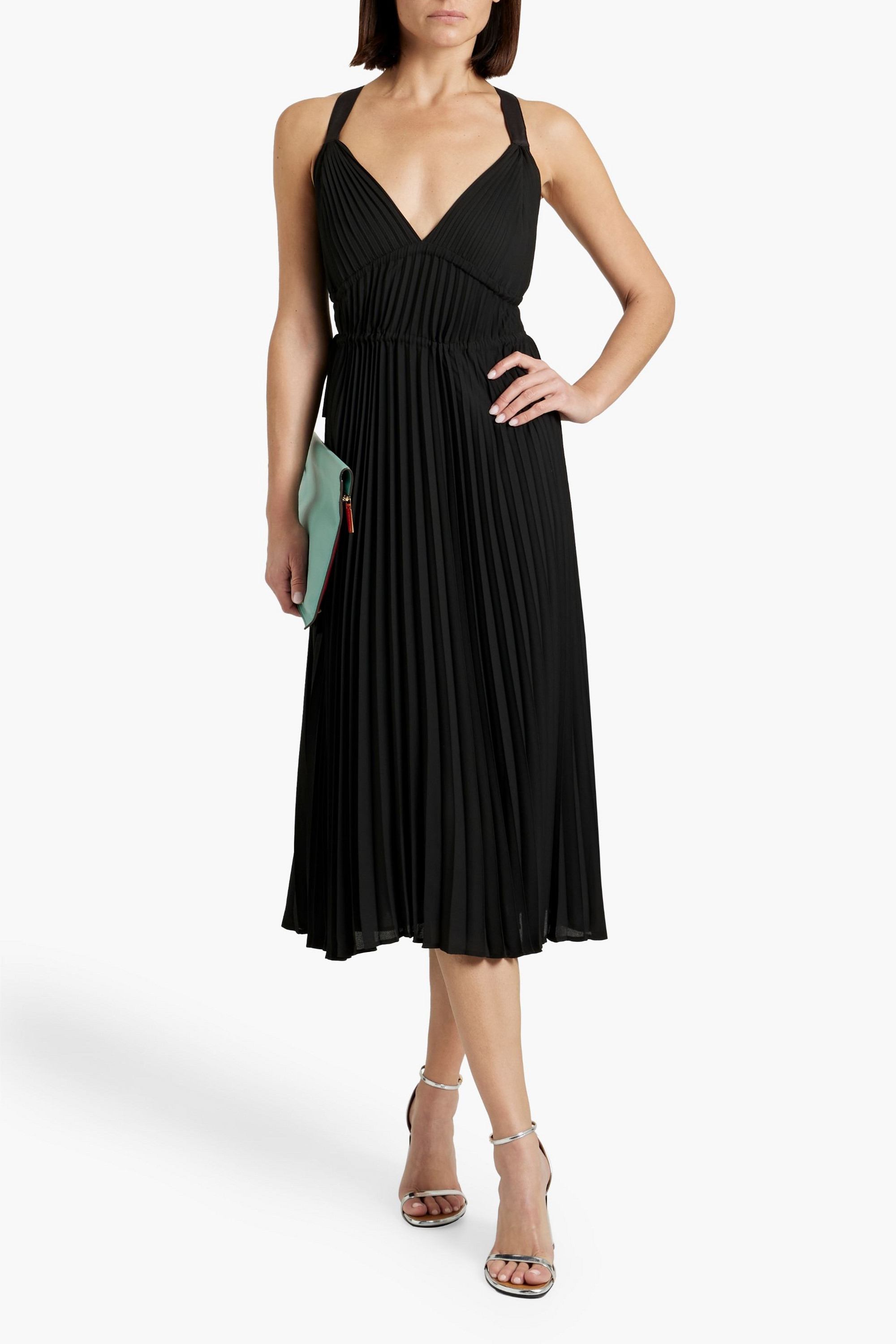 PROENZA SCHOULER PSWL Tie-detailed pleated crepe midi dress