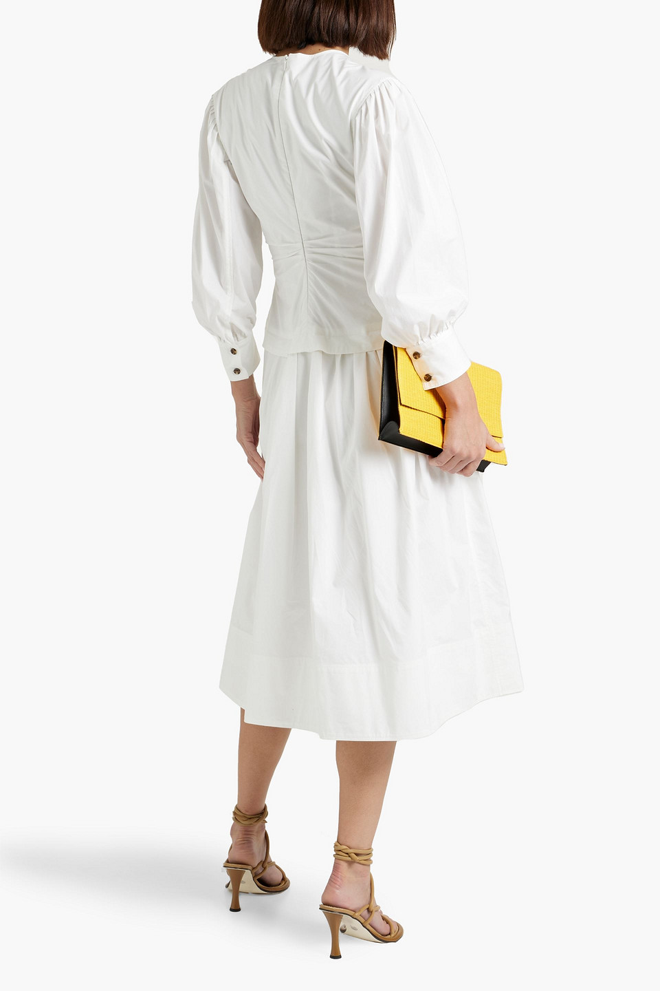 Shop Proenza Schouler Pleated Cotton-poplin Midi Dress In White