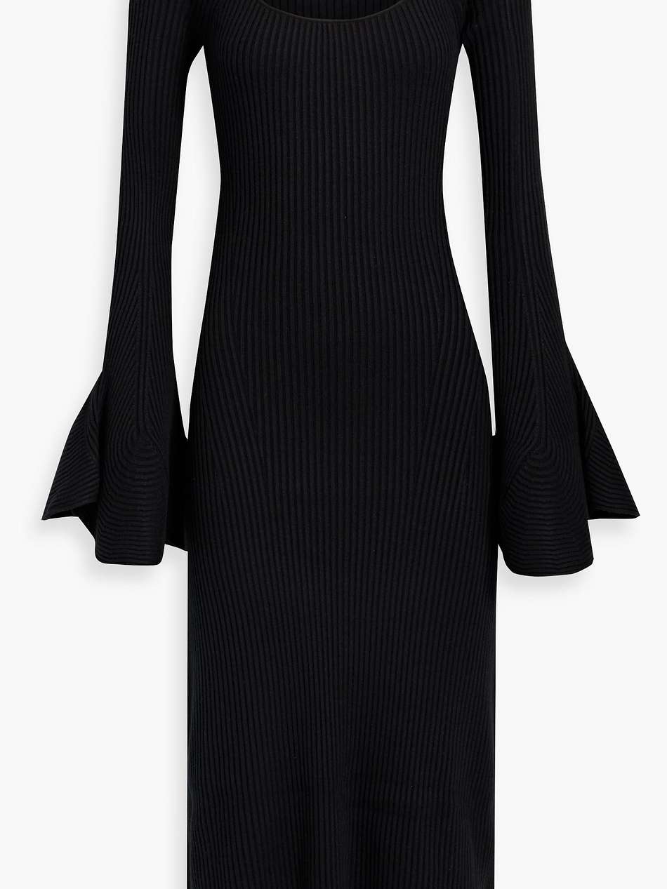 ribbed-knit midi dress