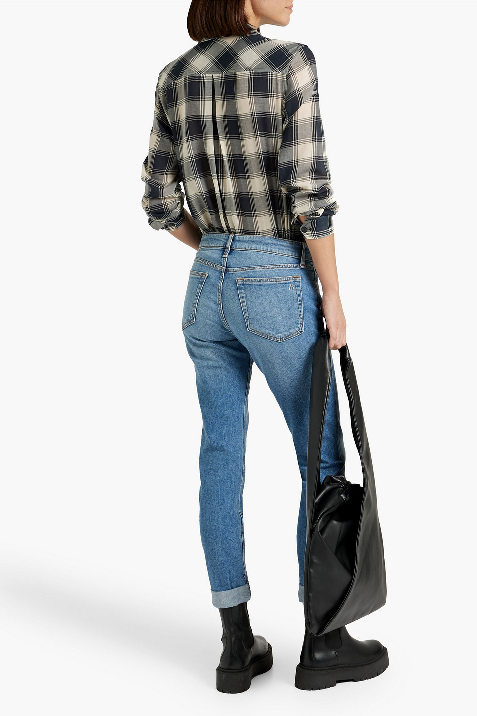 Shop Rag & Bone Dre Low-rise Boyfriend Jeans In Mid Denim