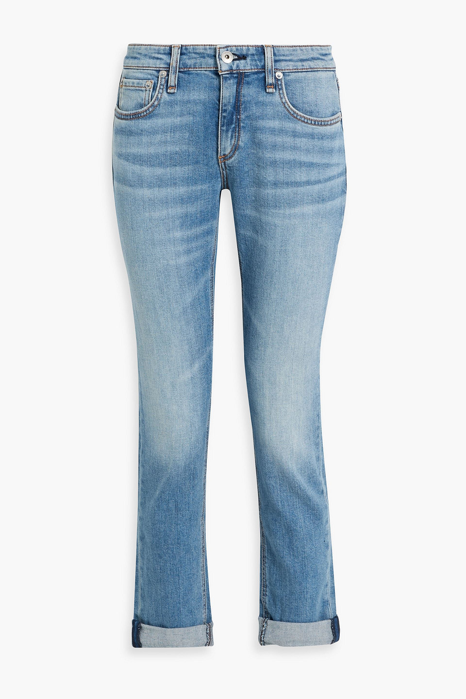 Rag & Bone Dre Low-rise Boyfriend Jeans In Mid Denim