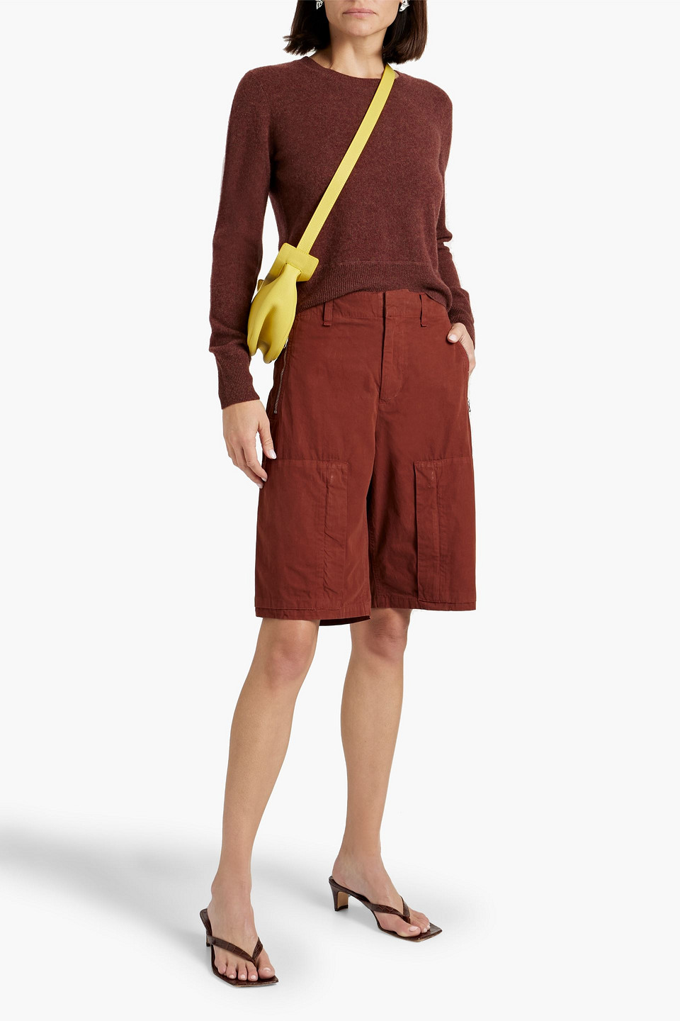 Shop Rag & Bone Kai Cotton Shorts In Brick