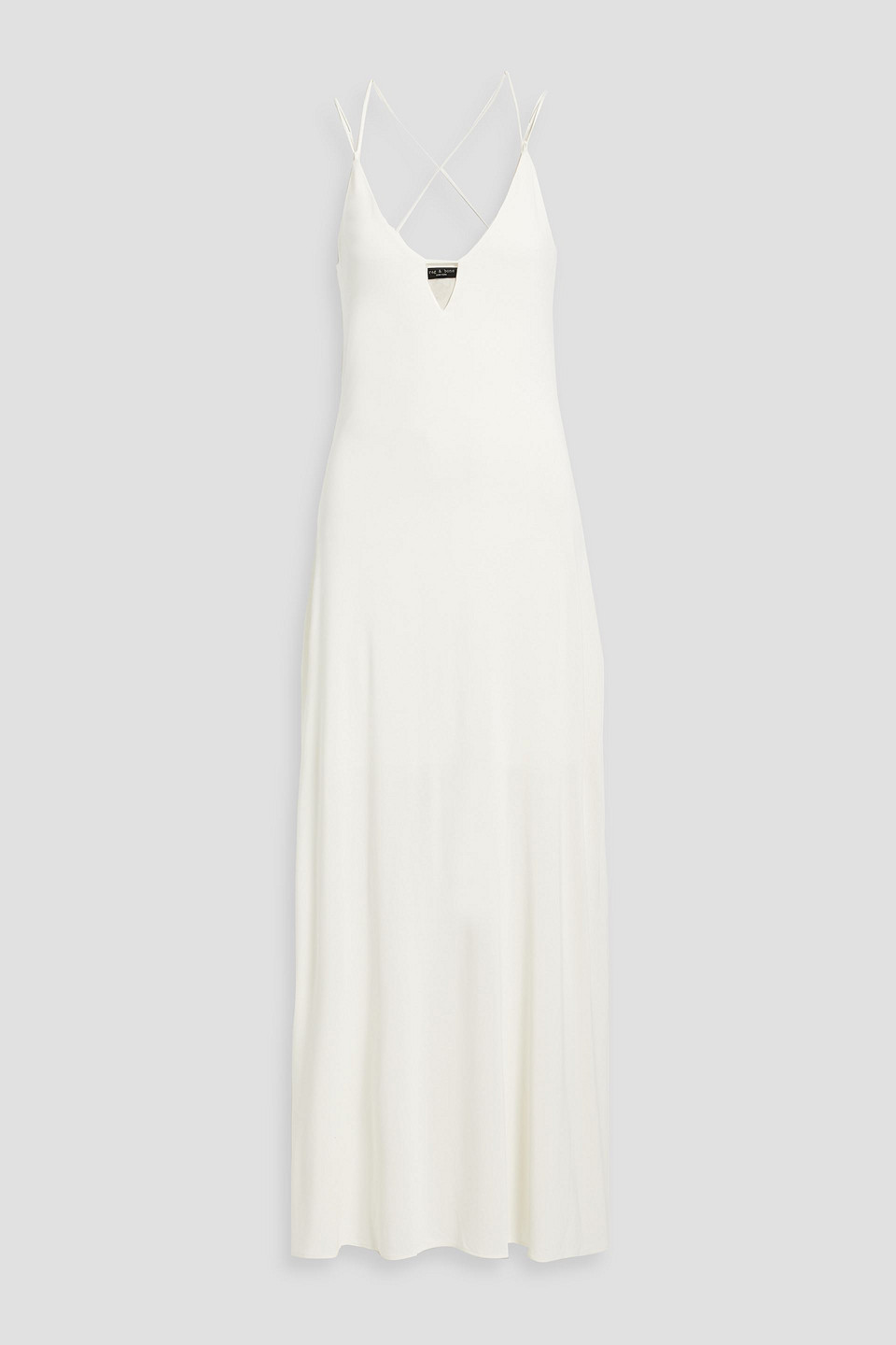 Shop Rag & Bone Christy Cutout Modal-blend Jersey Maxi Slip Dress In Ivory