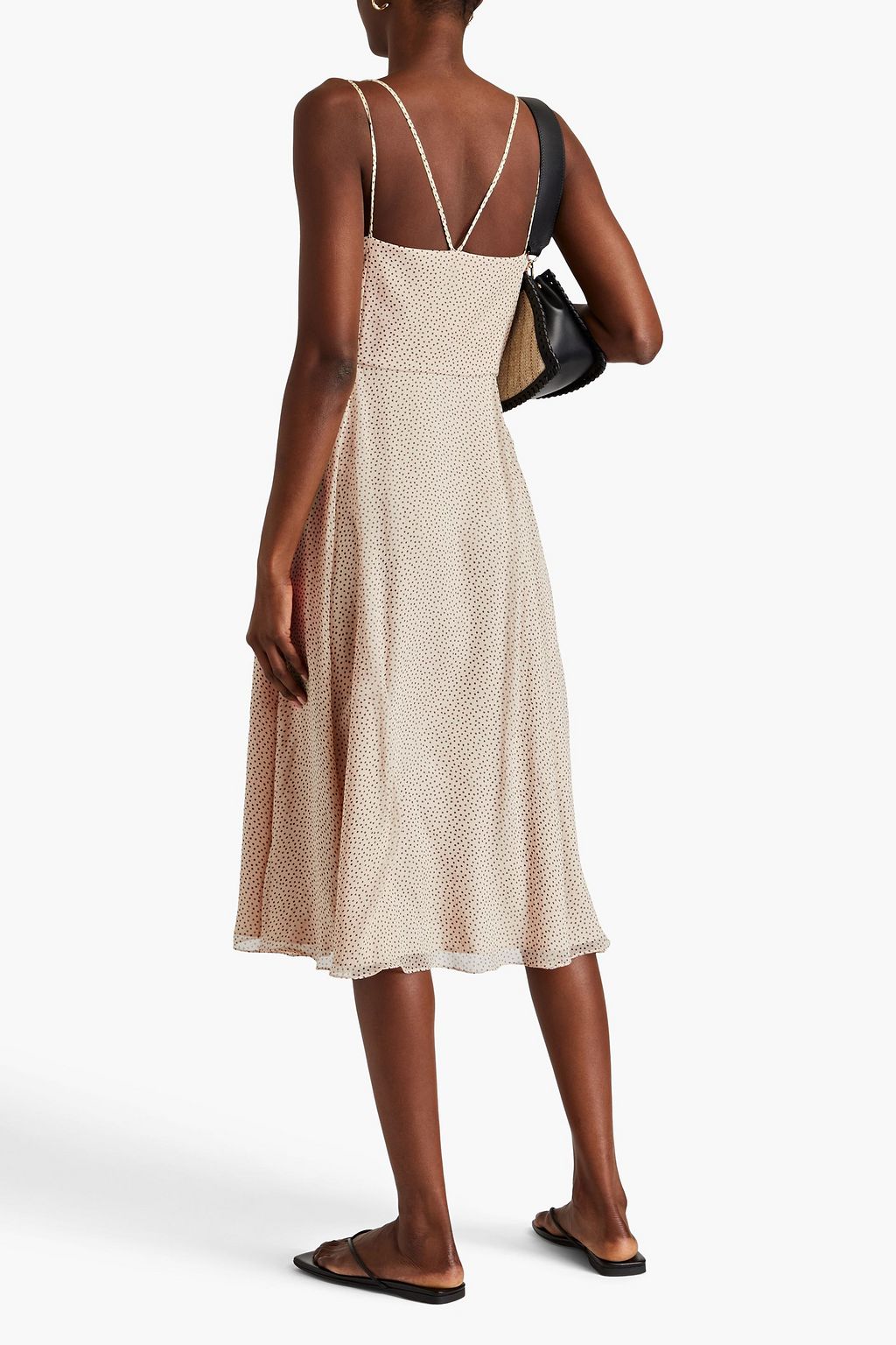 THEORY Polka-dot silk-crepon midi dress