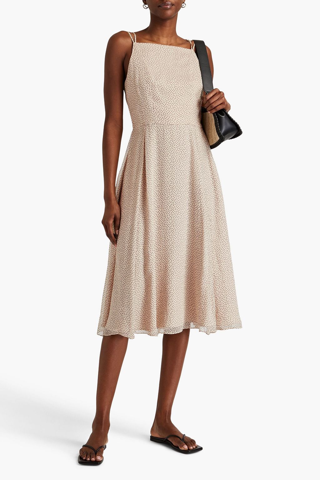 THEORY Polka-dot silk-crepon midi dress