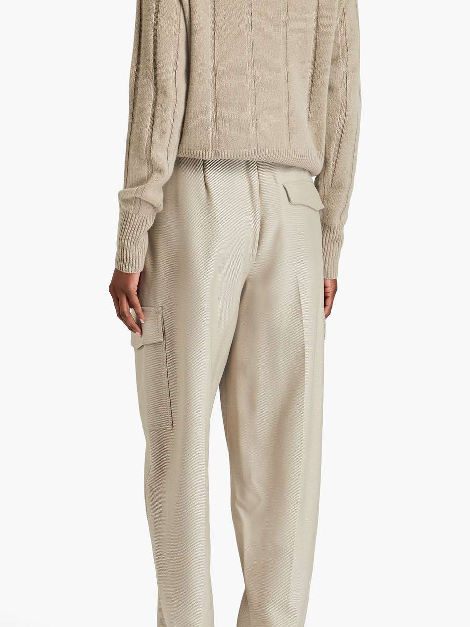 devonport belted wool-blend twill tapered pants