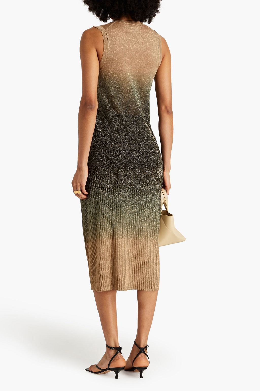 JOSEPH Dégradé metallic knitted top