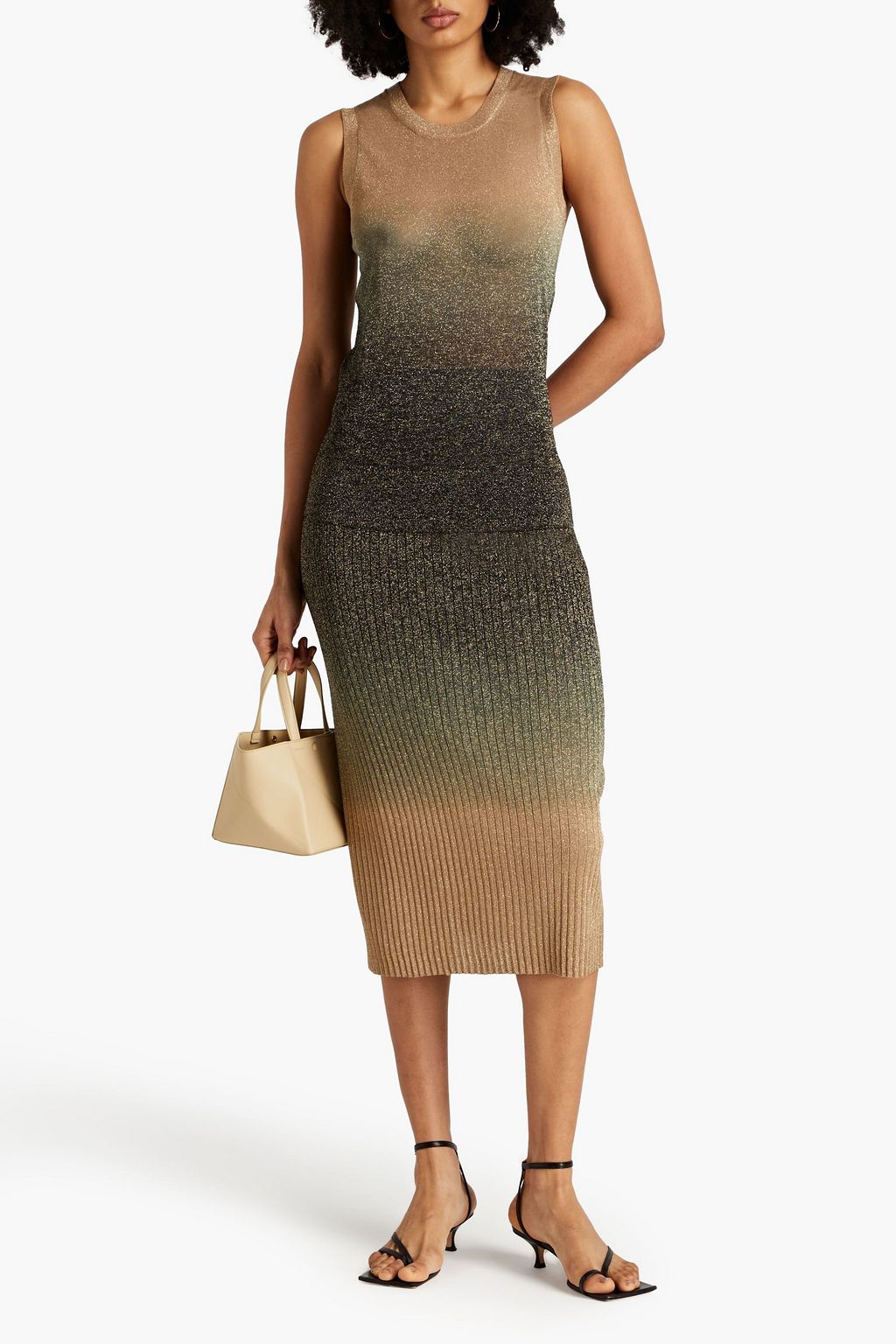 JOSEPH Dégradé metallic knitted top