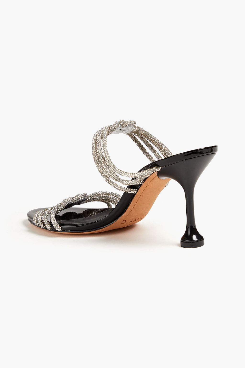 ALEXANDRE BIRMAN Vicky Crystal Knot 85 パテントレザー ミュール