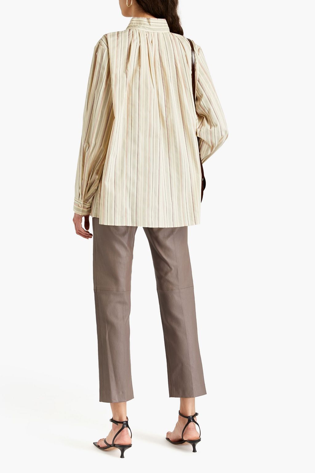 JOSEPH Orton striped cotton-blend poplin shirt