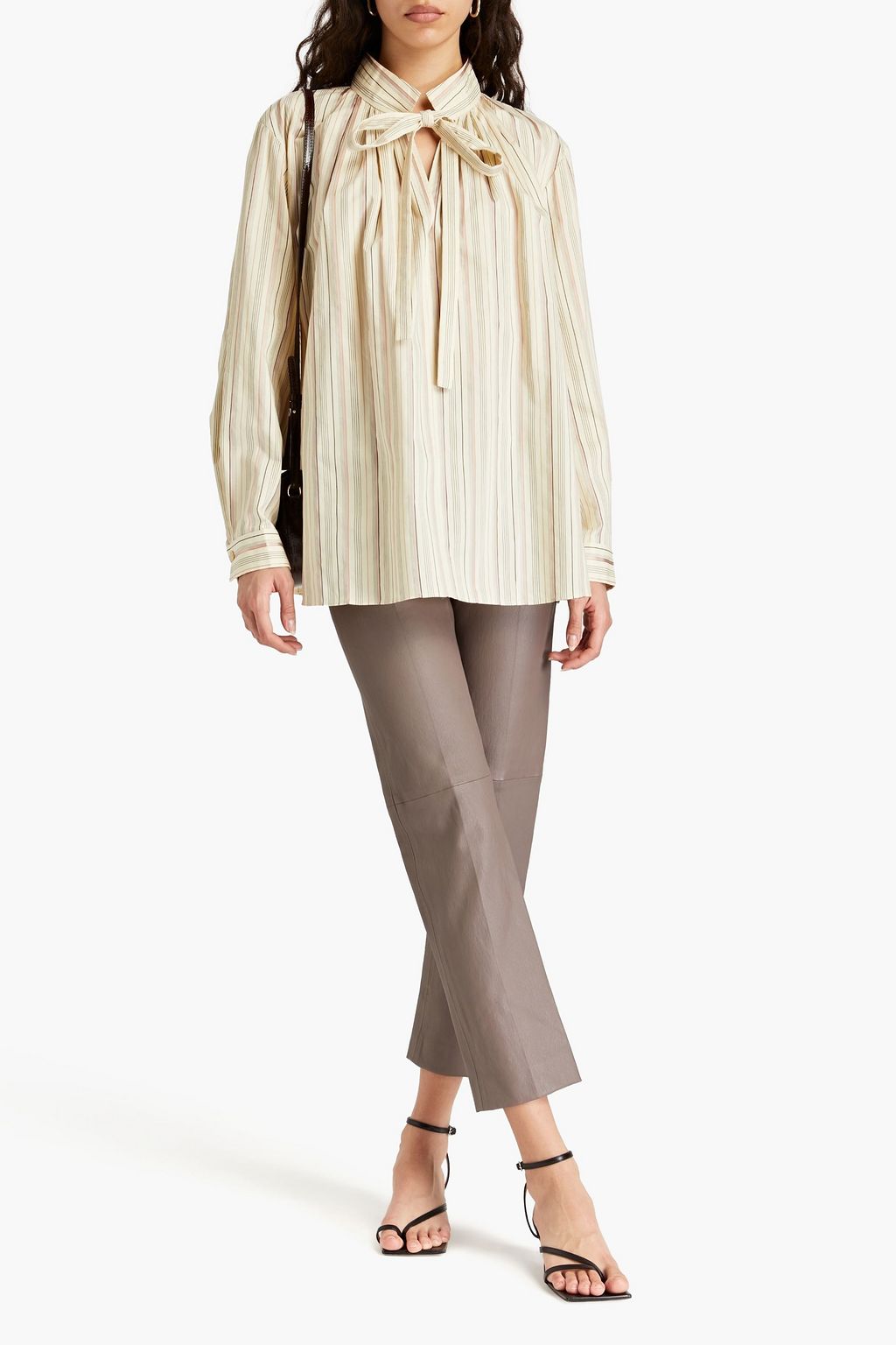 JOSEPH Orton striped cotton-blend poplin shirt