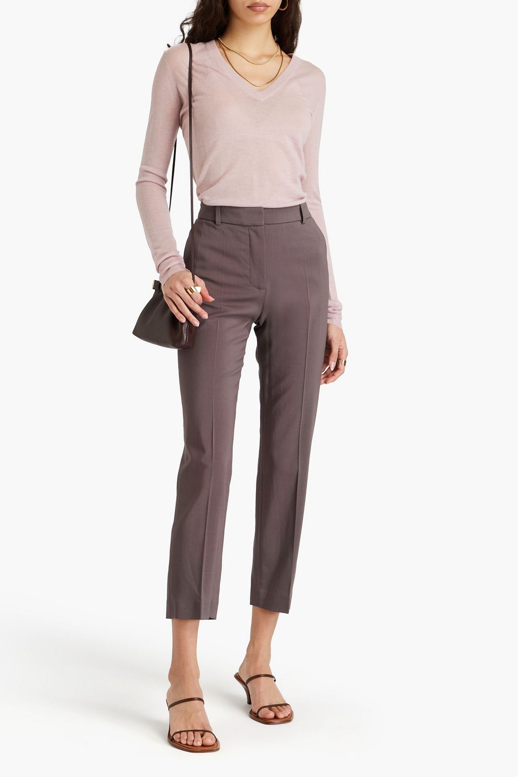 JOSEPH Coleman cropped twill straight-leg pants