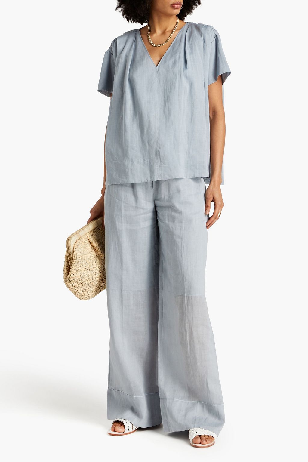 JOSEPH Milner Hose mit weitem Bein aus Ramie-Voile